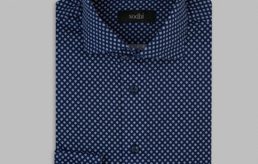 Dark Blue Jersey Print
