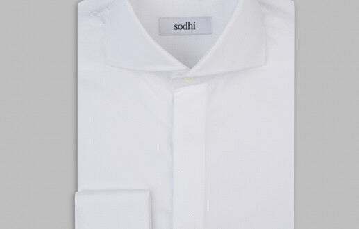 White Dobby Evening Shirt