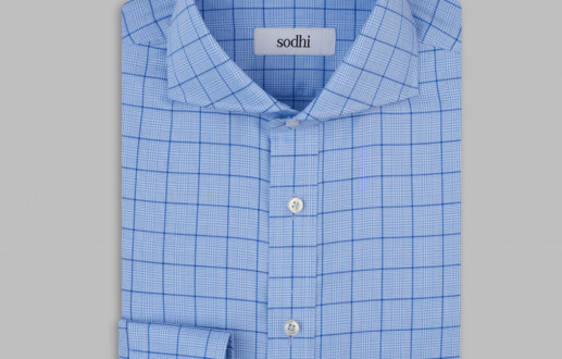 Twill Blue Prince of Wales Check