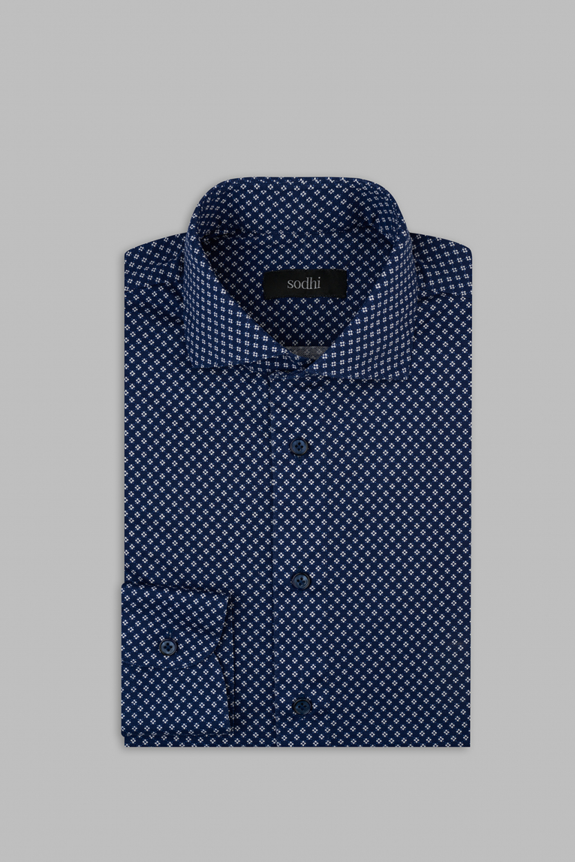 Dark Blue Jersey Print